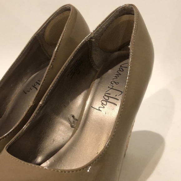 sam & Libby Aztec wedge patent leather peeptoe 7.5 - Picture 10 of 11